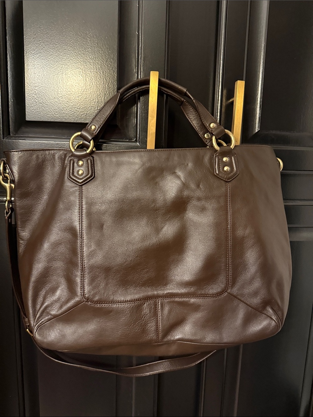 Coach Campbell Izzy 2 way Tote F24683 Brown Leather Large Satchel Shoulder Bag - Picture 2 of 9